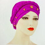 Beautiful Braid Beads Decor Hijab Light Purple