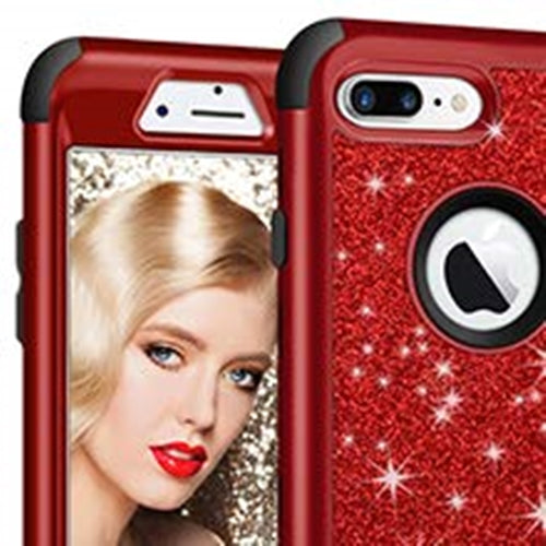 iPhone 7 & 8 Plus Case Bling Glitter Shiny Heavy Duty Protection Full-Body Protective Cover