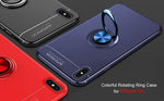 iPhone XS 5.8 inch (Blue) Case, [Ring Series] Slim Thin 360 Degree Rotating Ring Kickstand with Magnetic Shockproof Protective Phone Case Cover