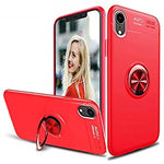 iPhone XS 5.8 inch (Red) Case, [Ring Series] Slim Thin 360 Degree Rotating Ring Kickstand with Magnetic Shockproof Protective Phone Case Cover