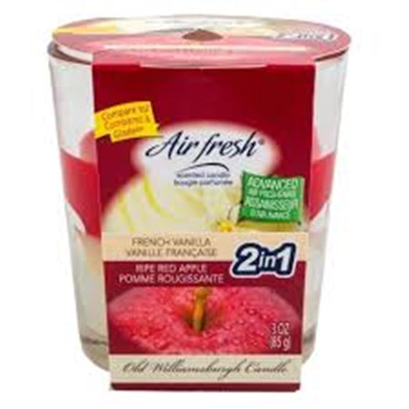 Air Fresh French Vanilla Ripe Red Apple-Scented Glass Jar Candles,