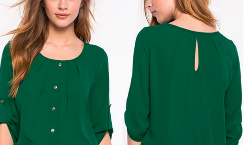 Elegant Ladies Formal Office Blouse O Neck Shirt AppleKhan.Com