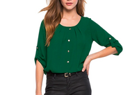 Elegant Ladies Formal Office Blouse O Neck Shirt