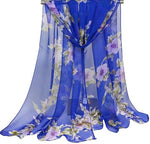 Chiffon Georgette Silk Scarf Hijab Peony Flower