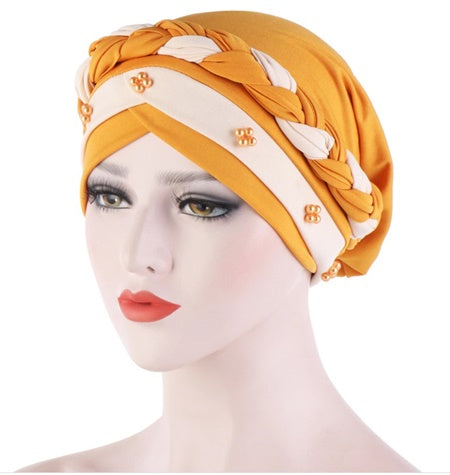 Soft Headscarf Women Hijab cap Yellow Beige