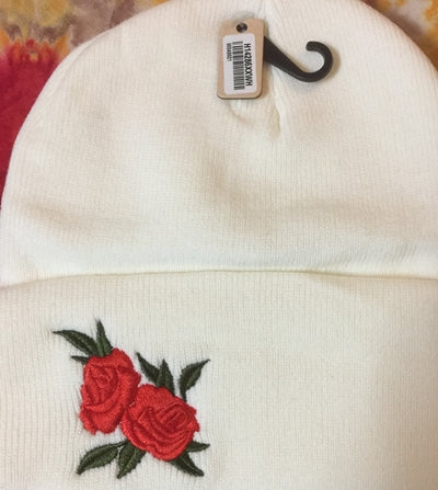 Embroidery Rose Winter Hat