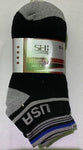 Men’s Black Crew Socks With Gray