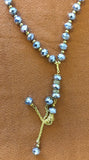 Islamic Tasbih 33 Crystal Beads Diamond cut design light blue color