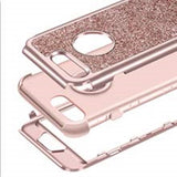 iPhone 7 & 8 Plus Case, Glitter Bling Shiny Heavy Duty Protection Full-body Protective Rose Gold Color.