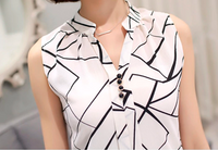 Chiffon Blouse shirt Women Printed Sleeveless