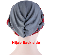 Fashion flower hijab caps Royal blue White