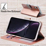 iPhone XR Case, ERAGLOW Luxury PU Leather Wallet Flip Protective Phone Case Cover with Card Slots and kicktand for iPhone XR 6.1"