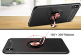 iPhone XR Case, [Ring Series] Slim Thin 360 Degree Rotating Ring Kickstand with Magnetic Shockproof Protective Phone Case Cover