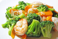 Jumbo shrimp with broccoli & Rice $ 19.99