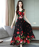 Floral Printed V-neck Dress